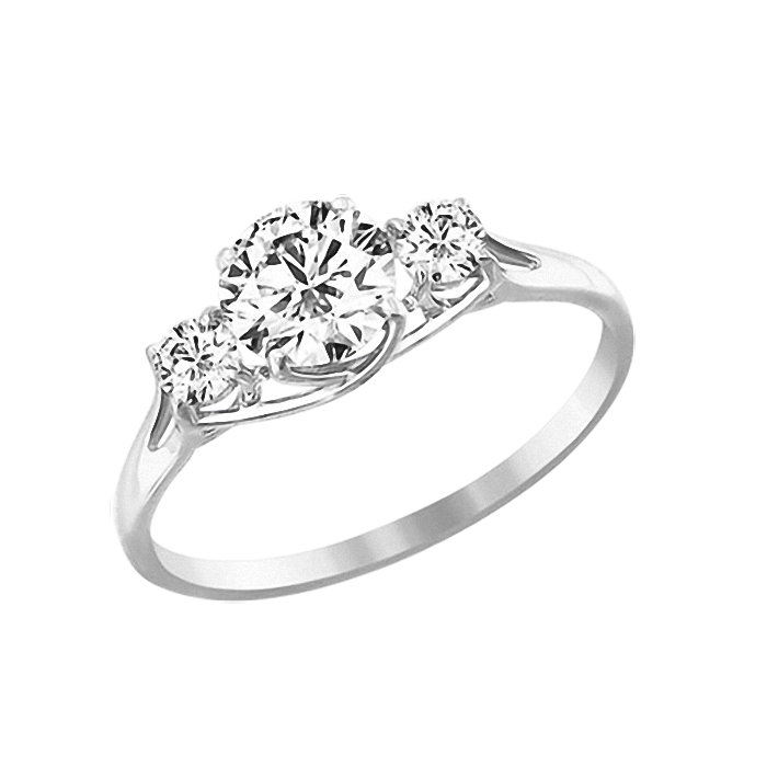 Silber farbe Kristall Verlobungsring Geschenkidee Luxus Ring Weißgold 18K pl