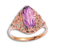 Gold Rings with Amethyst