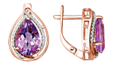 Goldohrringe mit Amethyst