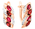 Goldohrringe mit Rhodolith