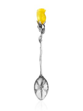 Infant silver spoon with amber 