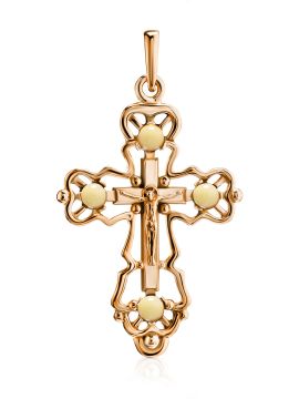 Gold-plated silver pendant with amber 
