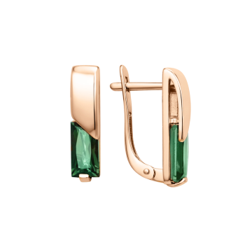 Earrings in Rose Gold 585 with Sitall 