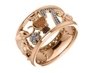 Vergoldete Damen-ring aus 925er Silber 