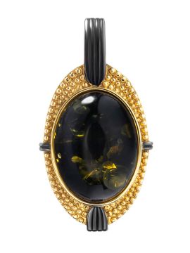 Gold-plated silver pendant with amber 