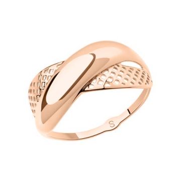 Кольцо женское из красного золота 585 пробы 