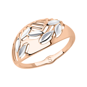 Lady´s ring in red and withe gold of 585 assay value 