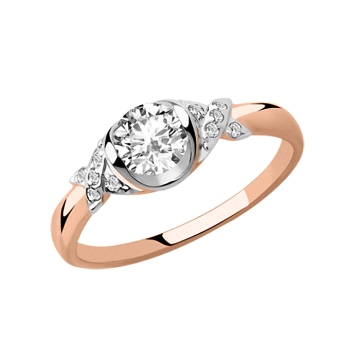 Damenring aus Rotgold 585° mit Zirkonia 