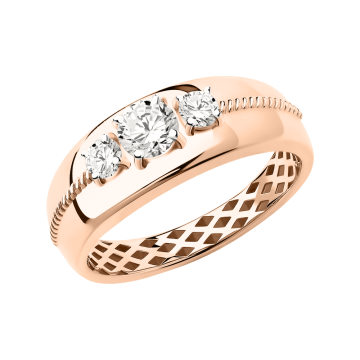 Damenring aus Rotgold 585° mit Zirkonia 