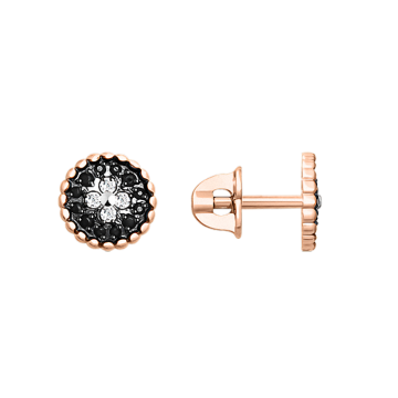 Earrings in red gold with cubic zirconia 