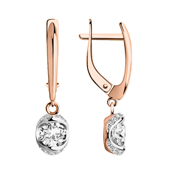 Ohrhänger aus Rotgold 585° mit Zirkonia 