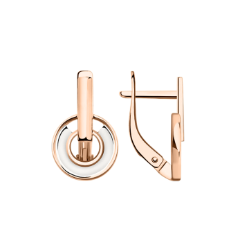 Earrings in red gold of 585 assay value 