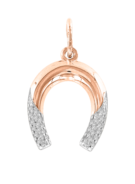 Pendants in red gold of 585 assay value with zirconia 