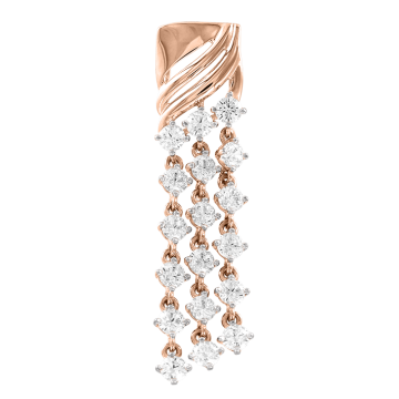 Pendant in red gold of 585 assay value with zirconia 