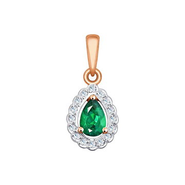 Pendants in red gold of 585 assay value with zirconia 