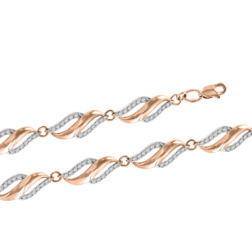 Bracelet in red gold of 585 assay value with zirconia 