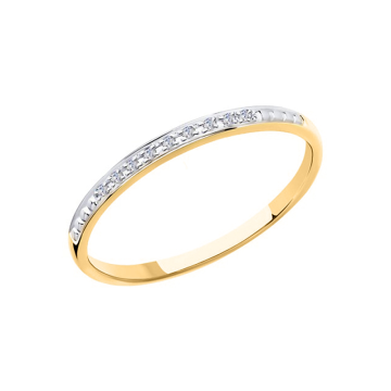 Lady´s ring in white yellow gold of 585 assay value with diamonds 