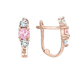 Kinder Ohrringe aus Rotgold 585° mit Zirkonia 
