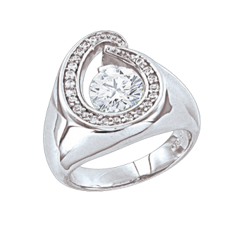 Silver ring with zirconia 