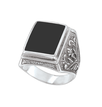 Man´s silver seal ring with onyx 