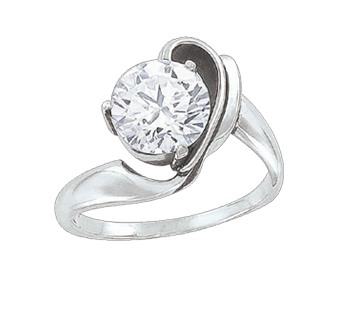Silver ring with zirconia 