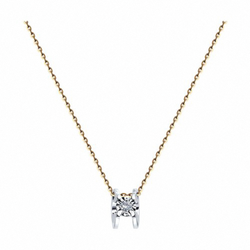 Necklace in red gold of 585 assay value with Diamonds 
