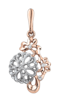 Anhänger aus Rot/ Weißgold 585° mit Zirkonia 