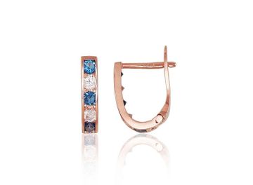 Gold earrings with 'english' lock 