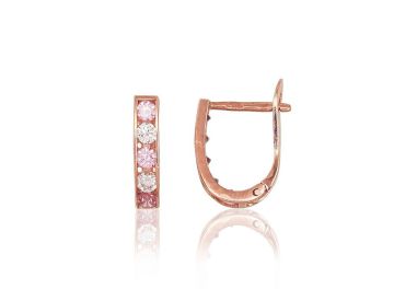 Gold earrings with 'english' lock 