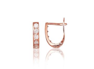 Gold earrings with 'english' lock 