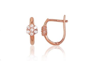 Gold earrings with 'english' lock 