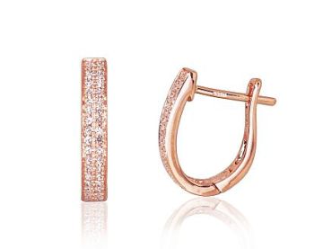 Gold earrings with 'english' lock 