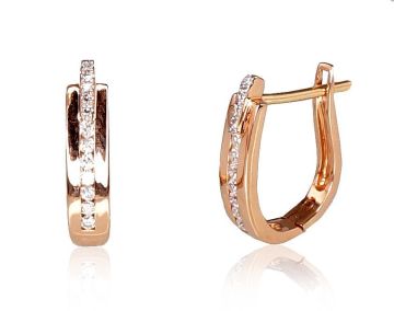 Gold earrings with 'english' lock 