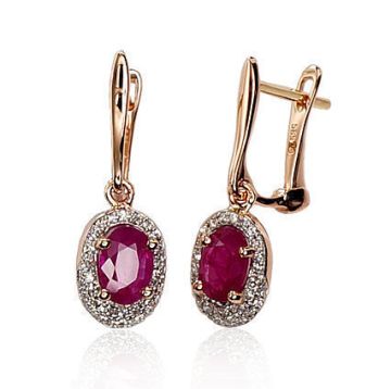 Gold earrings with 'english' lock 