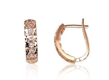 Gold earrings with 'english' lock 