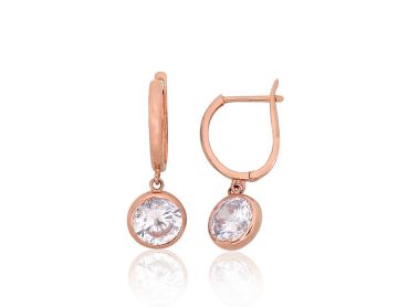 Gold earrings with 'english' lock 