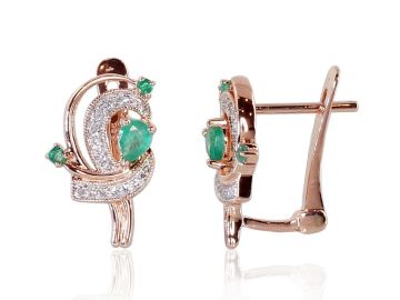 Gold earrings with 'english' lock 