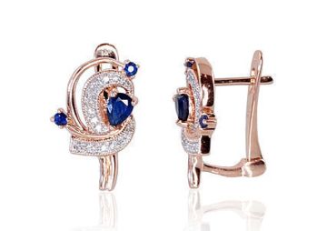 Gold earrings with 'english' lock 