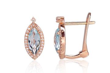 Gold earrings with 'english' lock 