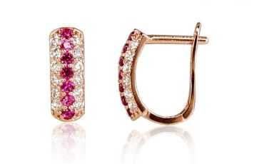 Gold earrings with 'english' lock 