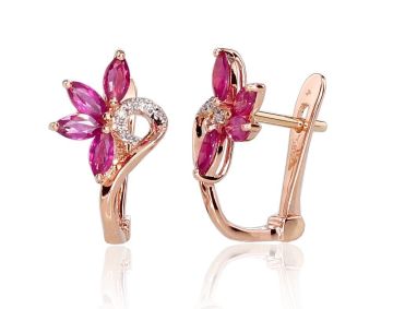 Gold earrings with 'english' lock 