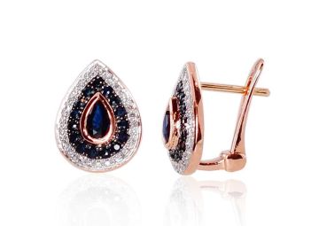 Gold earrings with 'english' lock 