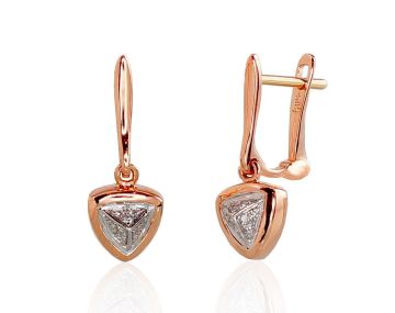 Gold earrings with 'english' lock 