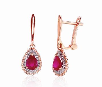 Gold earrings with 'english' lock 