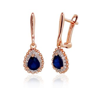 Gold earrings with 'english' lock 