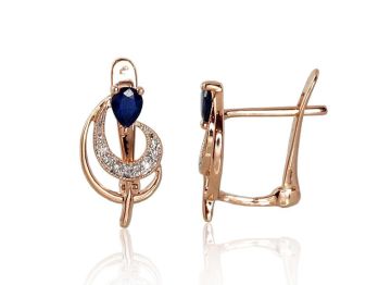 Gold earrings with 'english' lock 