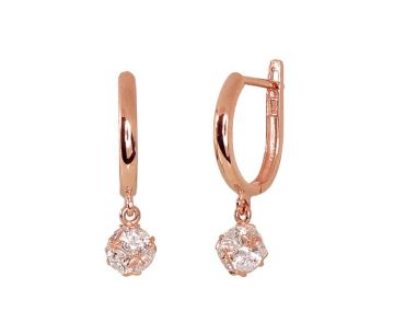 Gold earrings with 'english' lock 