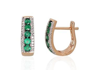 Gold earrings with 'english' lock 