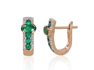 Gold earrings with 'english' lock 
