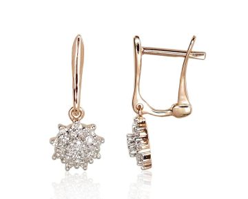 Gold earrings with 'english' lock 